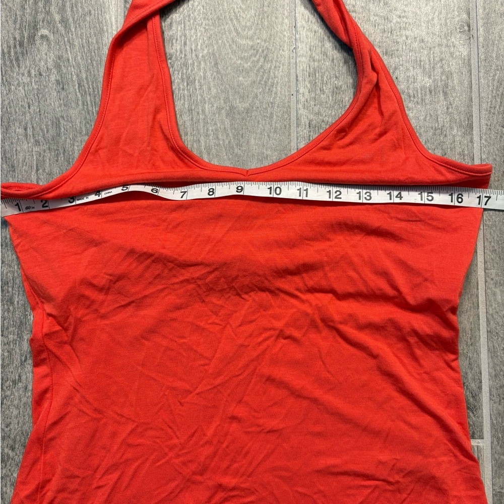 Dark Orange Halter Neck Tank Top Size Large Built in Bra - Picture 5 of 8